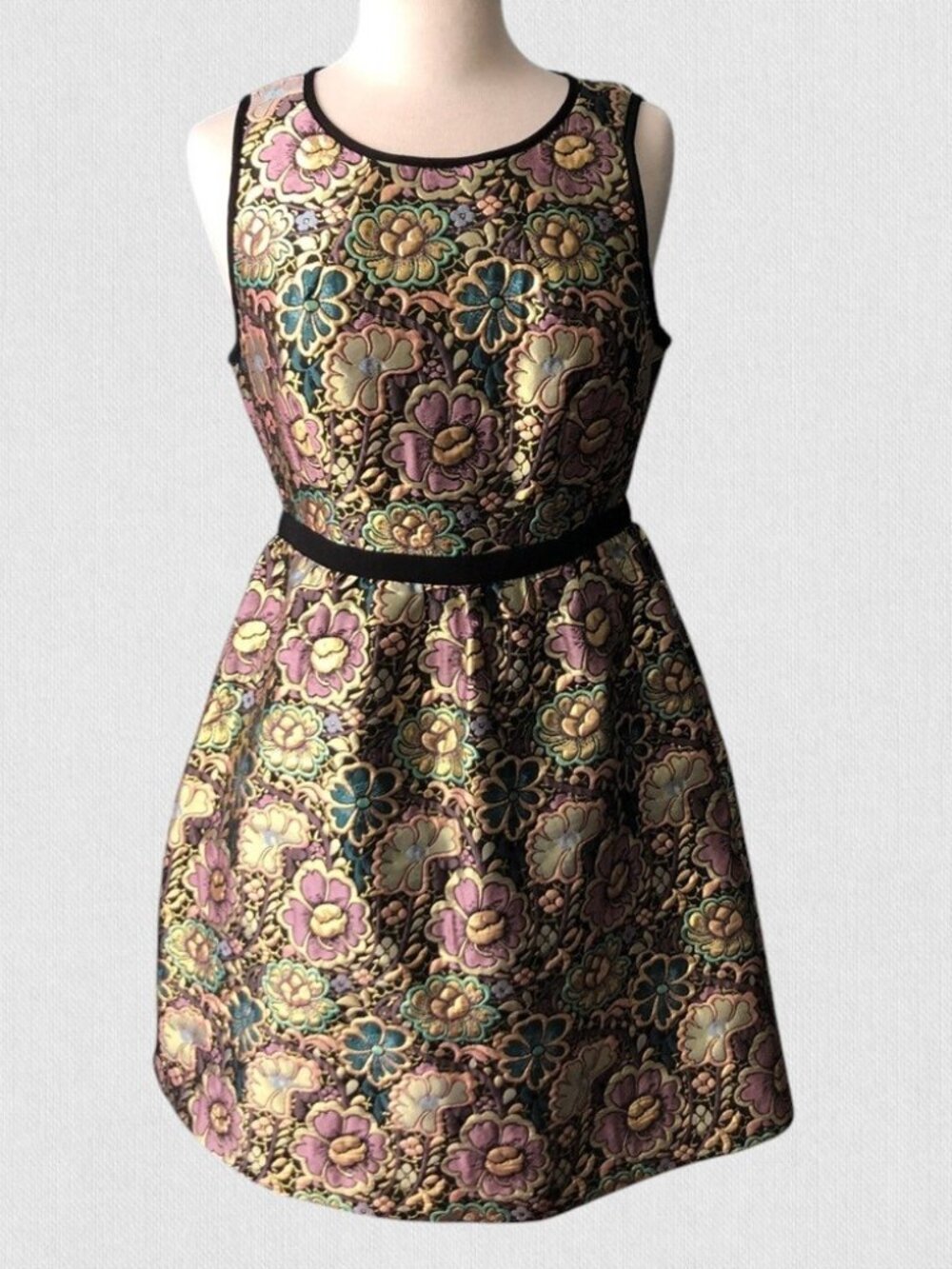 Anthropologie Ladakh Brocade Metallic Dress